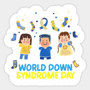 World Down Syndrome Day Awareness Socks Down Right Sticker